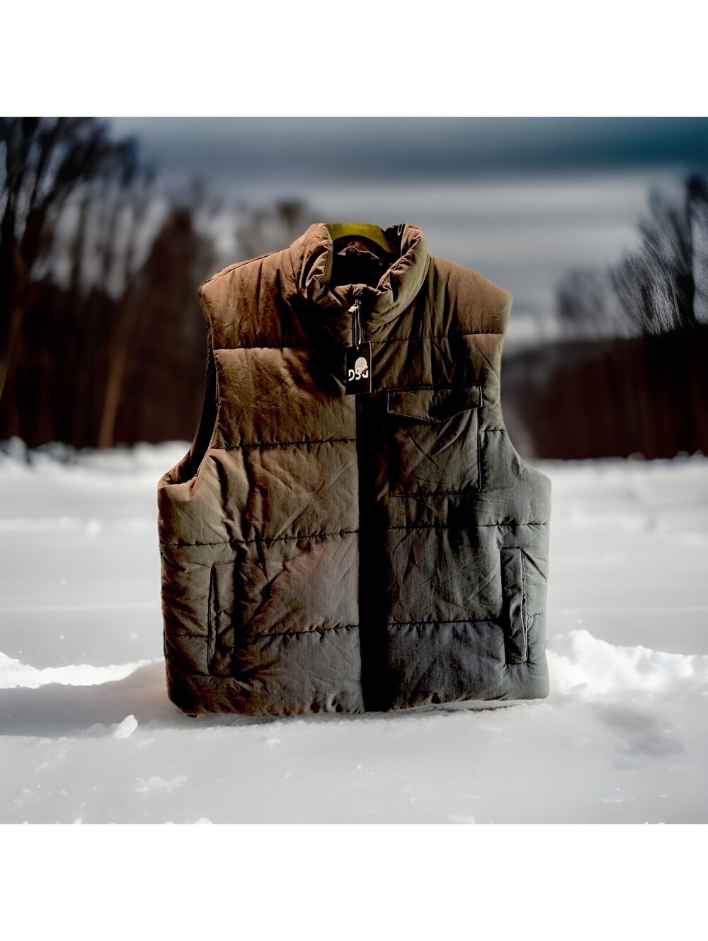 DSG Men’s Lifestyle Vest Gray size Med. Water Repellent Puffer Jacket NWT
